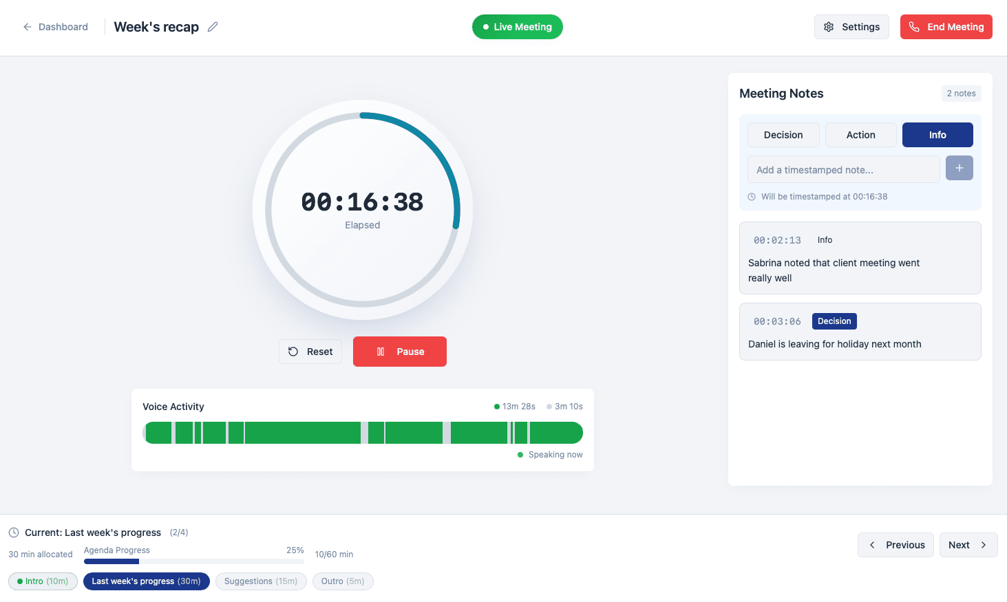 MeetIsUp product interface
